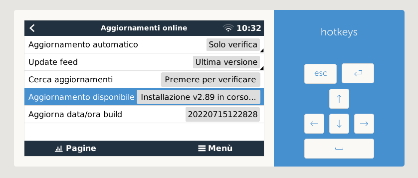 Victron energy venus os aggiornamento in corso Victron energy venus os aggiornamento in corso
