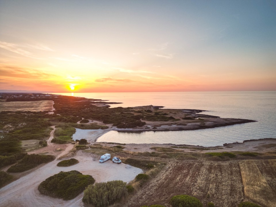 Torre Pozzelle al tramonto