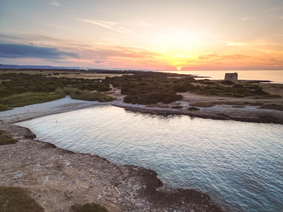 Torre Pozzelle al tramonto