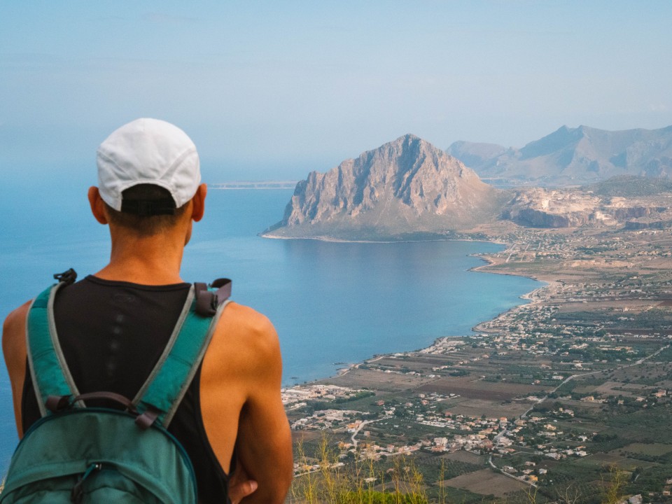 Panorama da Erice sulla Riserva di Monte Cofano