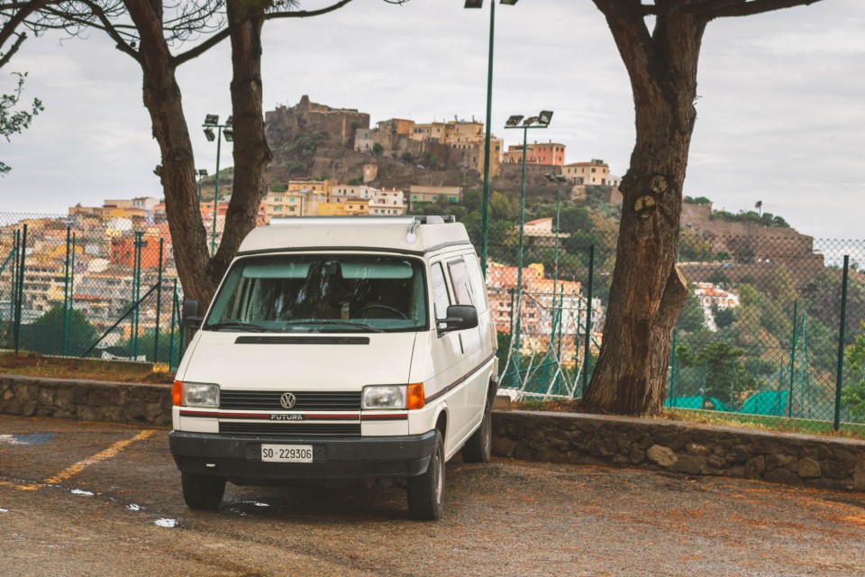 La vista su Castelsardo dal parcheggio